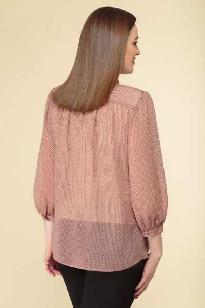 Блуза-топ из шифона с длинной длиной 65 см DaLi 3462 пыльная_роза - фото 2