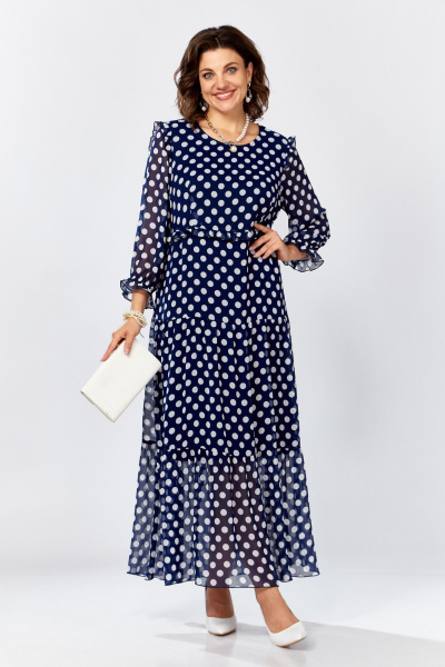 Платье Lady Secret 25301 синий+пр.горошек - фото 1