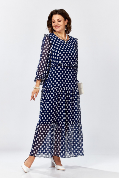 Платье Lady Secret 25301 синий+пр.горошек - фото 3