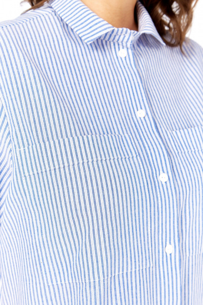 Рубашка Avenue 0338-3 полоска, синий+молочный - фото 8