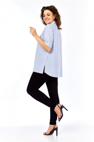 Рубашка Avenue 0338-3 полоска, синий+молочный - фото 5