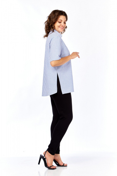 Рубашка Avenue 0338-3 полоска, синий+молочный - фото 4