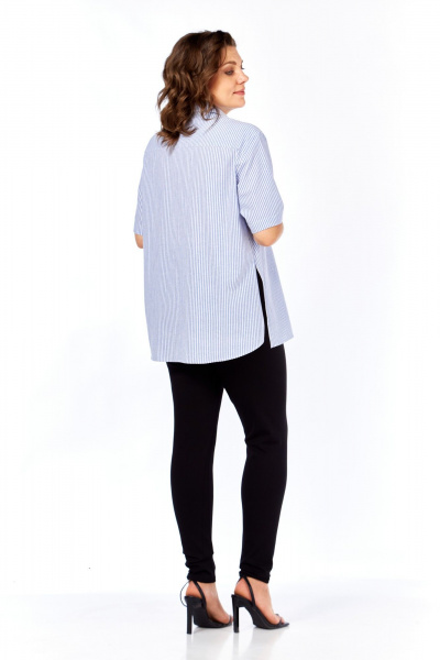 Рубашка Avenue 0338-3 полоска, синий+молочный - фото 3