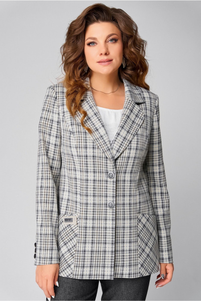Жакет Fita 20393 бежево-серый - фото 8