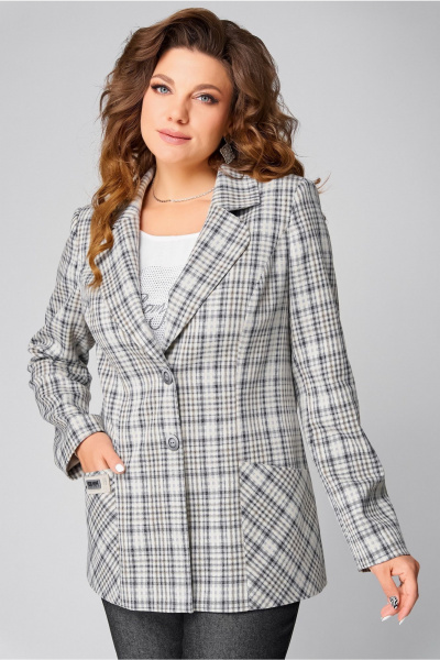 Жакет Fita 20393 бежево-серый - фото 7