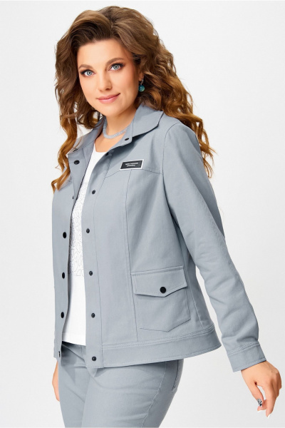 Бомбер Fita 20653 серо-голубой - фото 9