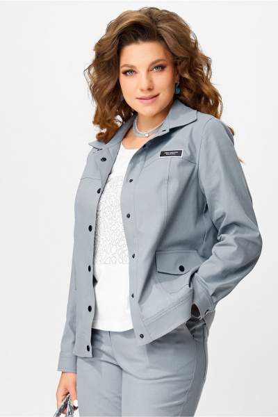 Бомбер Fita 20653 серо-голубой - фото 8