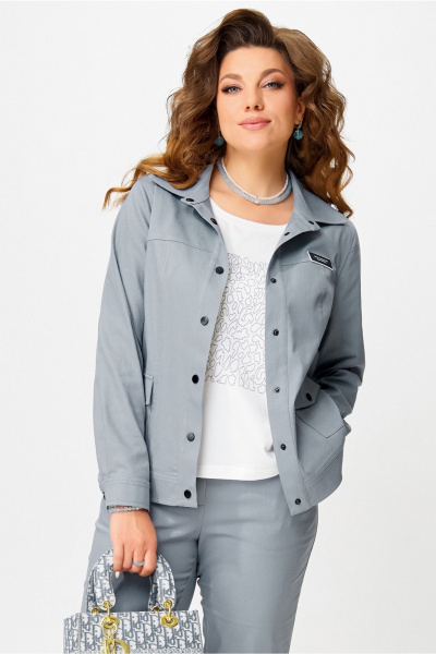 Бомбер Fita 20653 серо-голубой - фото 7