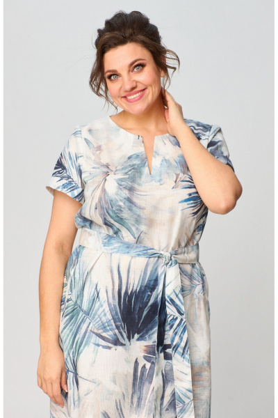 Платье, пояс БелЭльСтиль 834-2 35 22 голубой_дизайн - фото 6