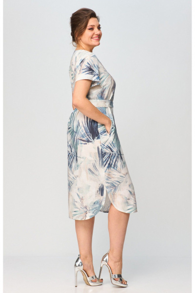 Платье, пояс БелЭльСтиль 834-2 35 22 голубой_дизайн - фото 4