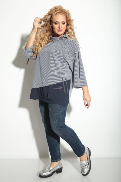 Туника Michel chic 751 бело-синий - фото 3