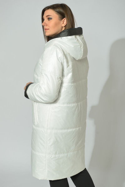 Пальто Диомант 1328 бело-черный - фото 4