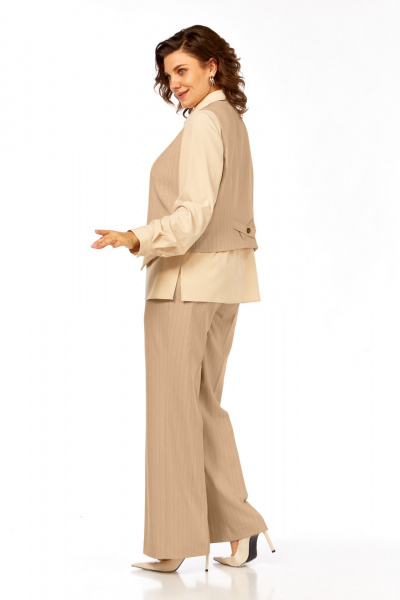 Блуза, брюки, жилет Ольга Стиль С-946 бежевый - фото 7