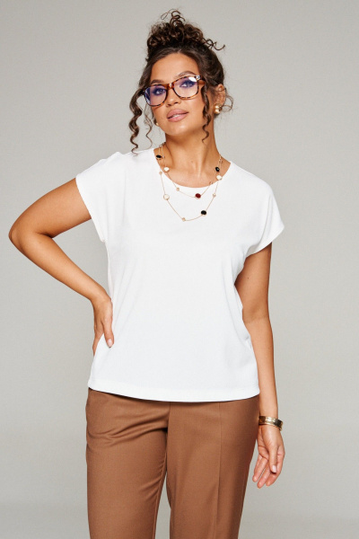 Блуза, брюки, жакет Beautiful&Free 6366 клетка_бежевая - фото 11