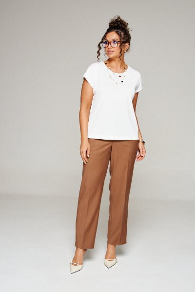 Блуза, брюки, жакет Beautiful&Free 6366 клетка_бежевая - фото 10