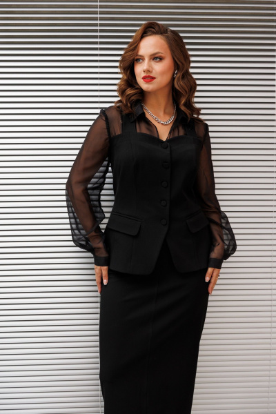 Жилет, юбка ANIDEN 6124-1 черный - фото 6