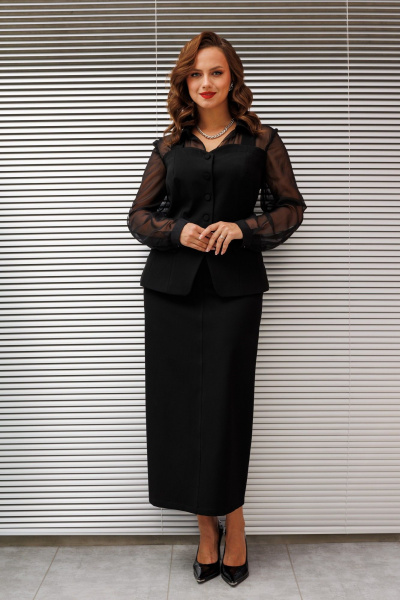 Жилет, юбка ANIDEN 6124-1 черный - фото 4