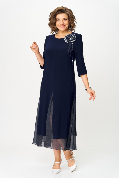 Платье Svetlana-Style 1958 синий_принт - фото 1