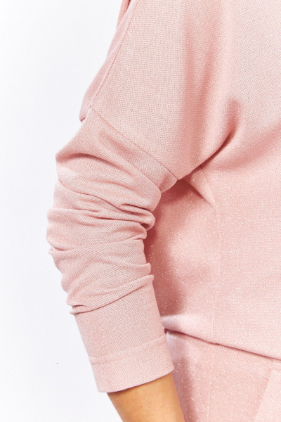 Демисезонное платье из трикотажа и вискозы с карманами ZigzagStyle 379/1 розовый - фото 2