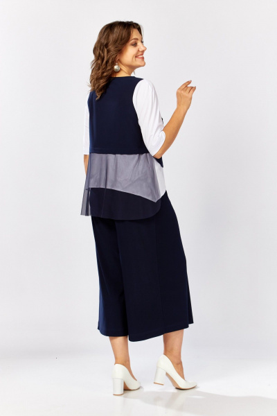 Блуза, брюки ZigzagStyle 429 синий+белый - фото 5