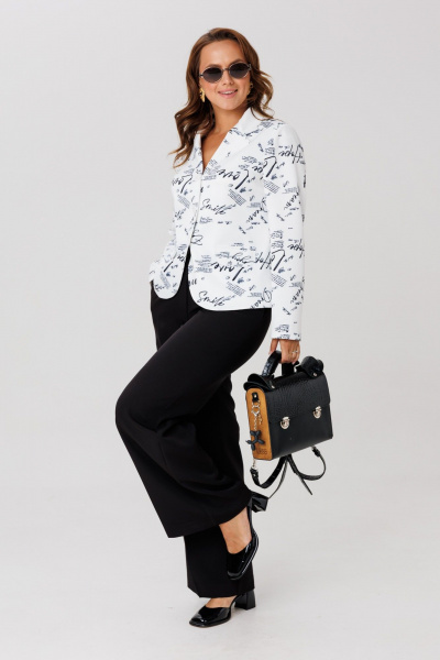 Брюки, жакет Mubliz 259 бело-черный - фото 4