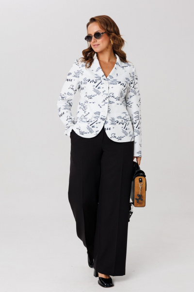 Брюки, жакет Mubliz 259 бело-черный - фото 1