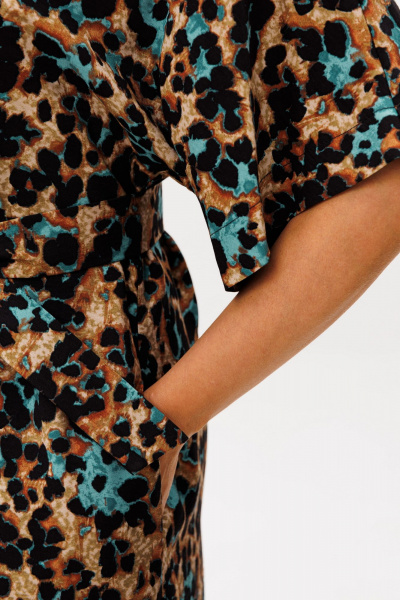 Платье Anelli 1391.1 бирюза_бронза - фото 9