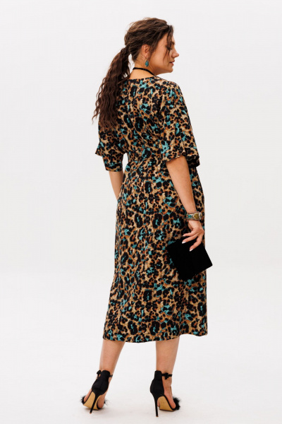 Платье Anelli 1391.1 бирюза_бронза - фото 3