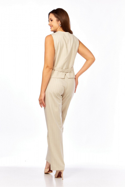 Брюки, жилет MALI 724-047 бежевый_в_полоску - фото 16