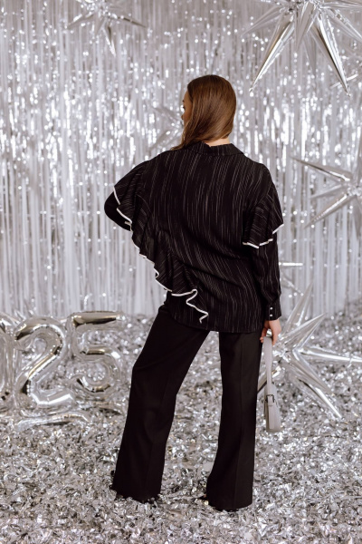 Блуза КАЛИНКА ВВ-4522-В25 черный - фото 6