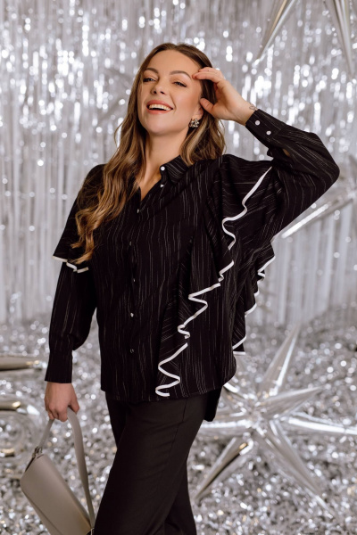 Блуза КАЛИНКА ВВ-4522-В25 черный - фото 2