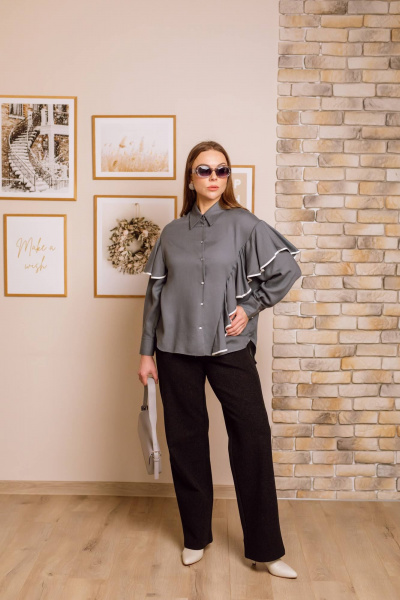 Блуза КАЛИНКА ВВ-4522-В25 серый - фото 3