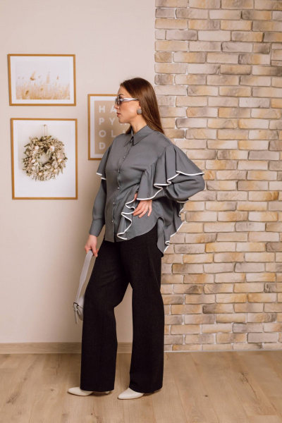 Блуза КАЛИНКА ВВ-4522-В25 серый - фото 2