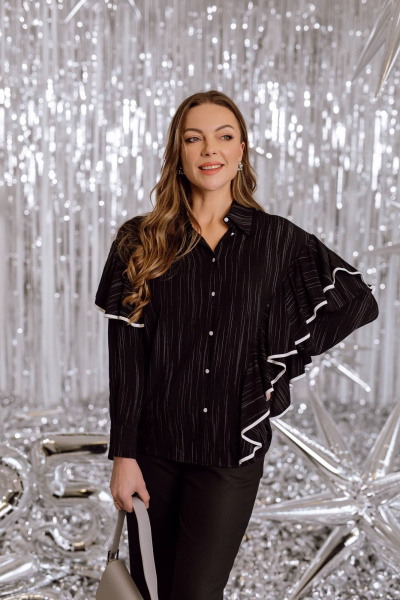 Блуза КАЛИНКА ВВ-4522-В25 черный - фото 1
