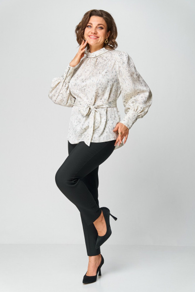 Блуза Svetlana-Style 1734 молочный-бежевый(лилии) - фото 7