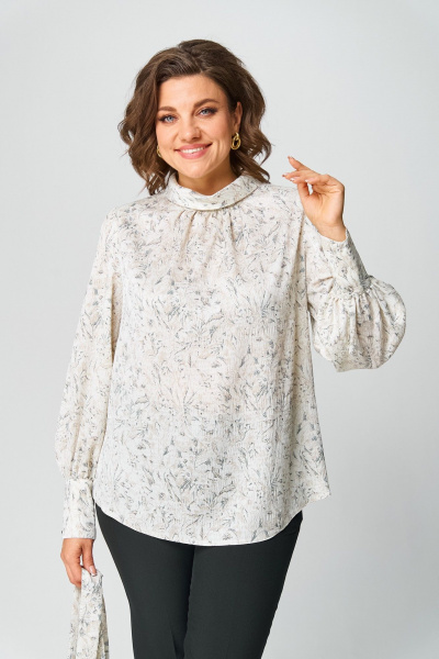 Блуза Svetlana-Style 1734 молочный-бежевый(лилии) - фото 2