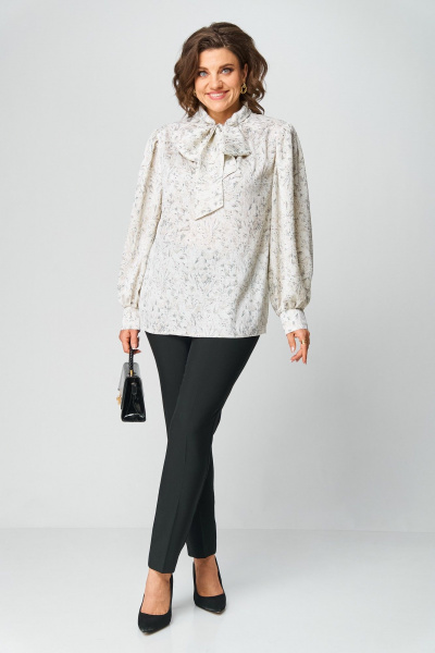 Блуза Svetlana-Style 1734 молочный-бежевый(лилии) - фото 4
