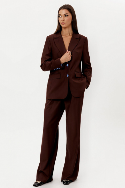 Брюки, жакет Ларс Стиль 1116 темно-коричневый - фото 3