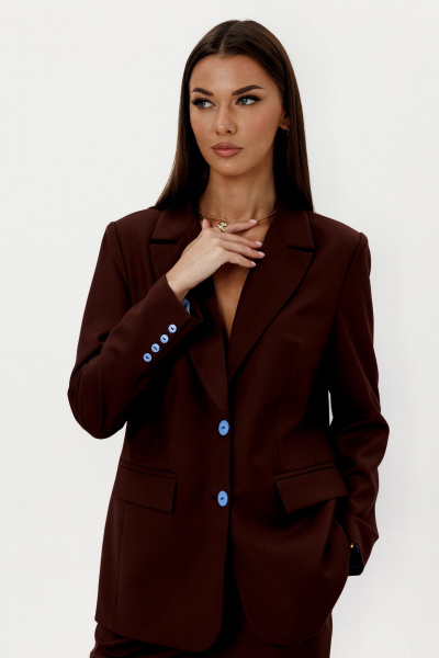 Брюки, жакет Ларс Стиль 1116 темно-коричневый - фото 4