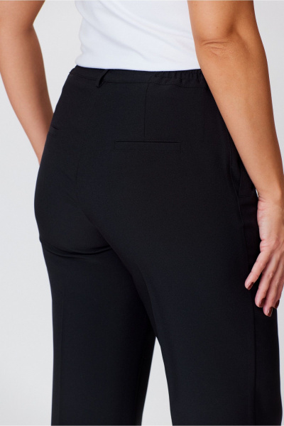 Черные классические брюки с карманами и резинкой БелЭльСтиль 596-2_79_22 черный однотон - фото 5