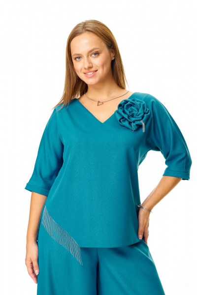 Блуза, брюки T&N 7678 бирюза - фото 6