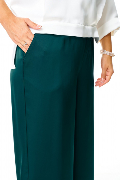 Блуза, брюки T&N 7686 молоко-зелень - фото 6