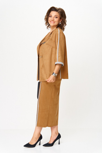 Жакет, юбка Michel chic 1388/1 светло-коричневый - фото 4