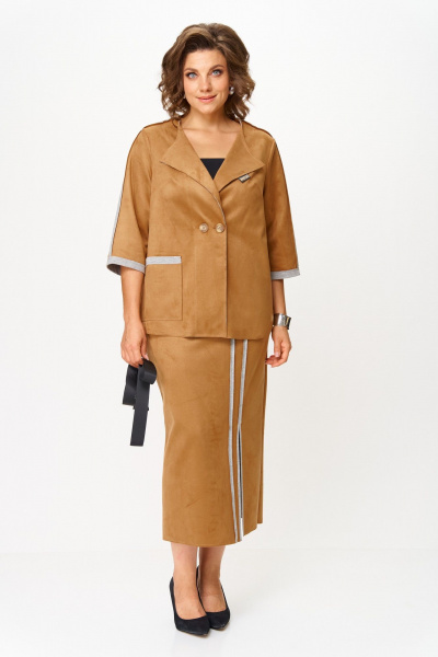 Жакет, юбка Michel chic 1388/1 светло-коричневый - фото 2