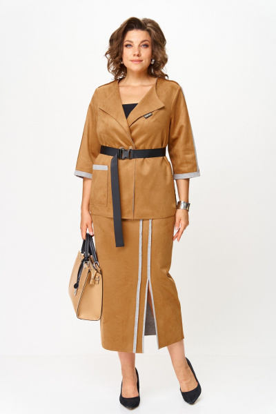 Жакет, юбка Michel chic 1388/1 светло-коричневый - фото 1