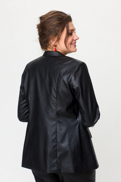 Жакет БелЭльСтиль 412-3_03_22 черный_экокожа - фото 2