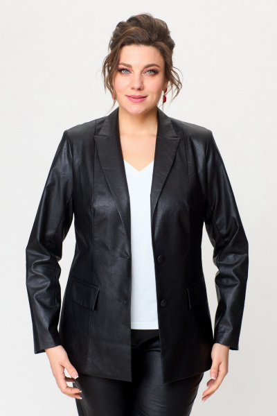 Жакет БелЭльСтиль 412-3_03_22 черный_экокожа - фото 1