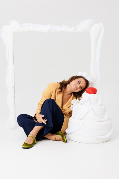 Брюки, жакет Mubliz 256 горчица - фото 8