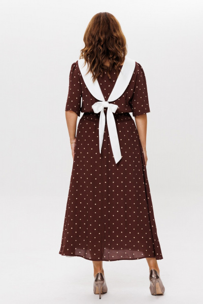 Платье Mislana 1206 рыжий_корица_горошек - фото 6