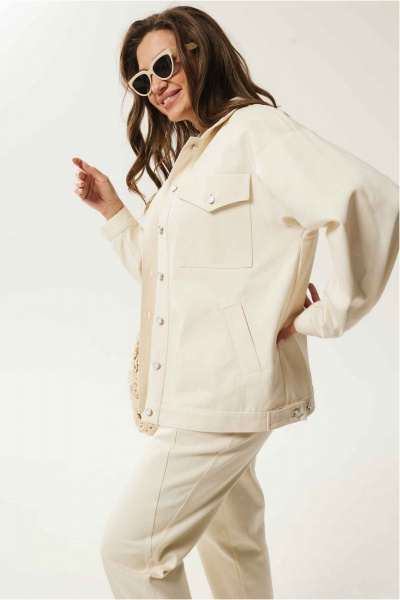 Брюки, жакет Mislana 6494 молочно-сливочный - фото 5